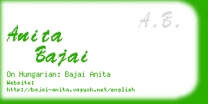 anita bajai business card